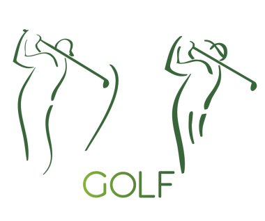 Yeşil golf simgeler siluet