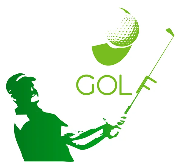 Iconos de golf verde silueta — Vector de stock