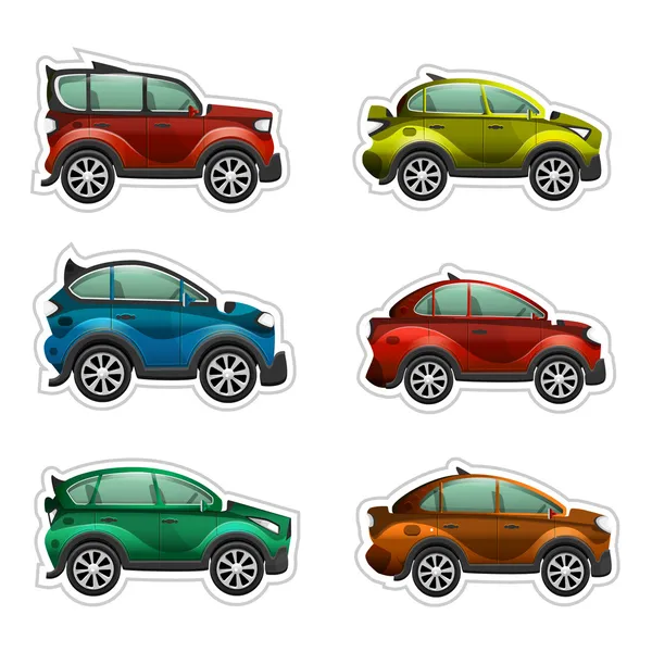 Speelgoed auto's stickers — Stockvector