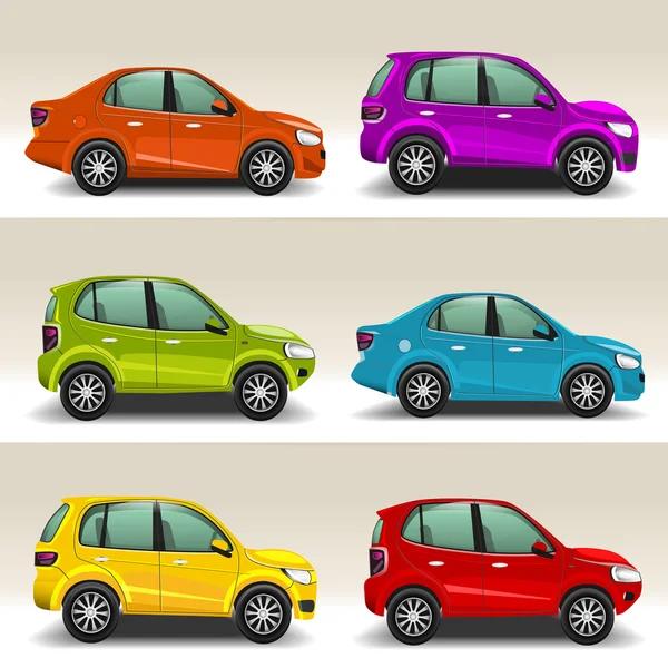 Kolorowe samochody — Wektor stockowy