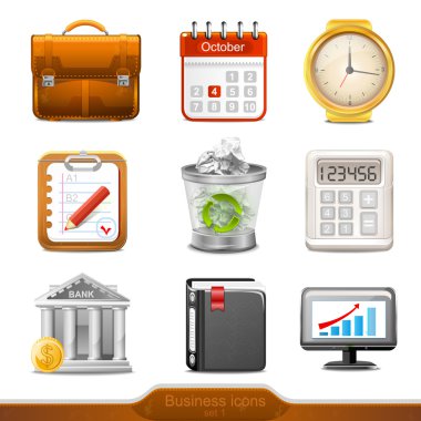 Businesss icons set1 clipart