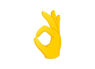 Tamam el ikonu. El hareketi emoji vektör illüstrasyonu.