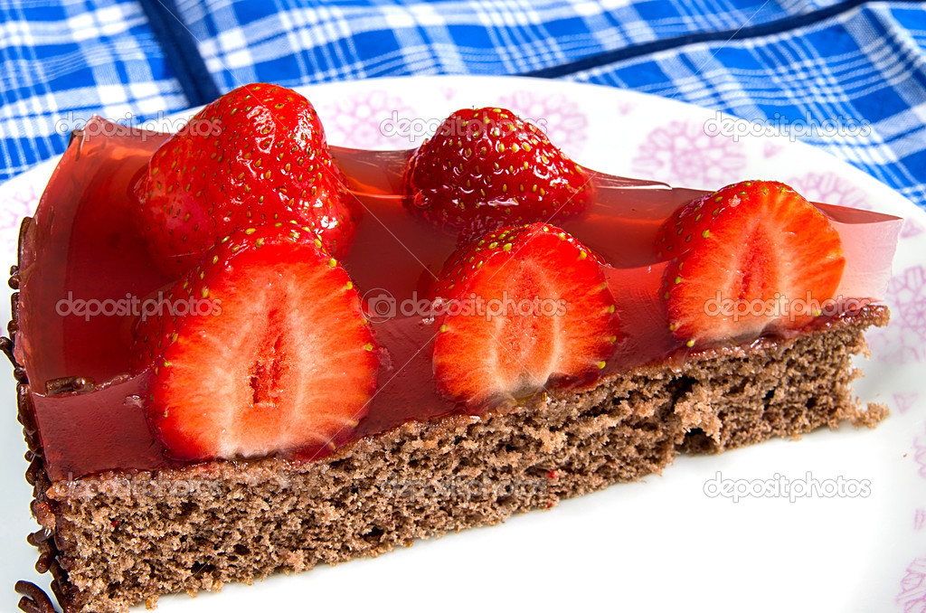 Strawberry cake with jelly — Stock Photo © Jan_Herodes 48381451