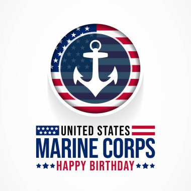 ABD Deniz Piyadeleri 'nin doğum günü her yıl 10 Kasım' da Amerika Birleşik Devletleri 'nde kutlanır. Vektör illüstrasyonu
