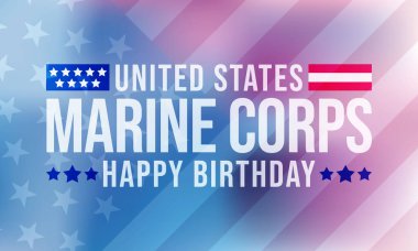 ABD Deniz Piyadeleri 'nin doğum günü her yıl 10 Kasım' da Amerika Birleşik Devletleri 'nde kutlanır. Vektör illüstrasyonu