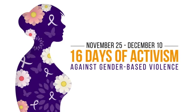 Days Activism Gender Based Violence Observed Every Year November December — Stock Vector