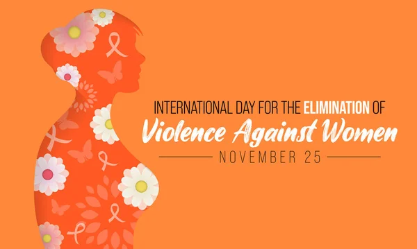 International Day Elimination Violence Women Observed Every Year November All — Stock Vector
