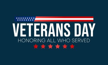 Her yıl 11 Kasım 'da, ABD Silahlı Kuvvetleri' nde görev yapmış askeri gazileri onurlandırmak amacıyla gaziler günü kutlanıyor. Vektör illüstrasyonu