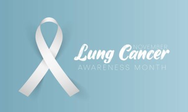 Akciğer kanseri farkındalığı ayı Kasım ayında her yıl gözlemlenir, ciğerler nefes aldığınızda oksijen alan ve nefes verdiğinizde karbondioksit salgılayan iki süngerimsi organdır. Vektör illüstrasyonu