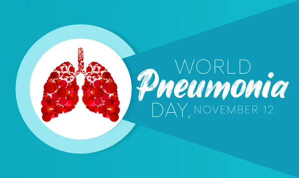 Dünya Zatürree Günü Her Yıl Kasım Kutlanır Enfeksiyon Bir Her — Stok Vektör