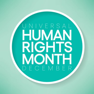 Evrensel İnsan Hakları ayı, Aralık ayında her yıl, dünyanın dört bir yanındaki insanların bir araya gelip tüm bireylerin hak ve haysiyetlerini savunacakları bir zamandır. vektör illüstrasyonu