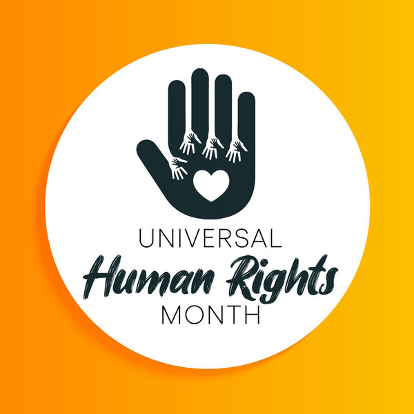 Каждый год в декабре отмечается Всемирный месяц прав человека - время, когда люди во всем мире объединяются и отстаивают права и достоинство всех людей. векторная иллюстрация