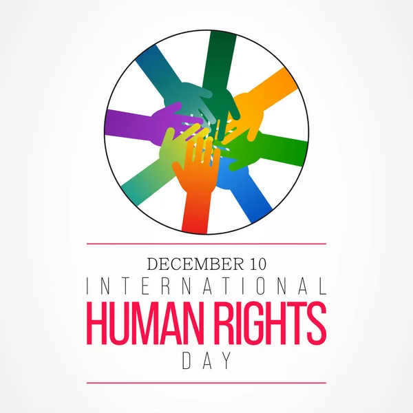 Κάθε Χρόνο Στις Δεκεμβρίου Γιορτάζεται Ημέρα Των Ανθρωπίνων Δικαιωμάτων Μια — Διανυσματικό Αρχείο