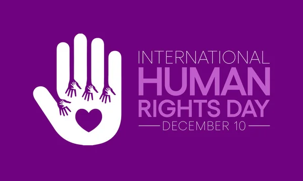 每年的12月10日是人权日 是全世界人民携起手来 捍卫所有人的权利和尊严的日子 矢量说明 — 图库矢量图片