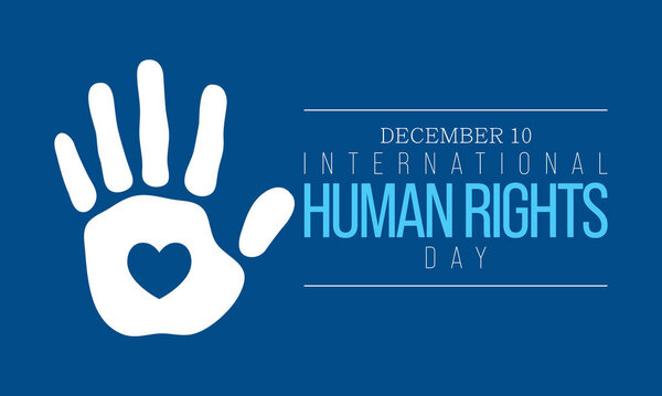 День прав человека отмечается каждый год 10 декабря - время, когда люди во всем мире должны объединиться и отстаивать права и достоинство всех людей. векторная иллюстрация