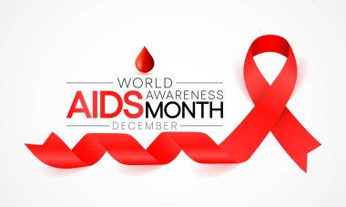 AİDS farkındalık ayı Aralık ayında her yıl gözlemlenmektedir, bu gün HIV ile uzun ve dolu bir hayat yaşayan ve sağlık ve sosyal ihtiyaçlarını gideren insan sayısına dikkat çekmektedir. Vektör sanatı