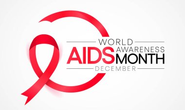 AİDS farkındalık ayı Aralık ayında her yıl gözlemlenmektedir, bu gün HIV ile uzun ve dolu bir hayat yaşayan ve sağlık ve sosyal ihtiyaçlarını gideren insan sayısına dikkat çekmektedir. Vektör sanatı
