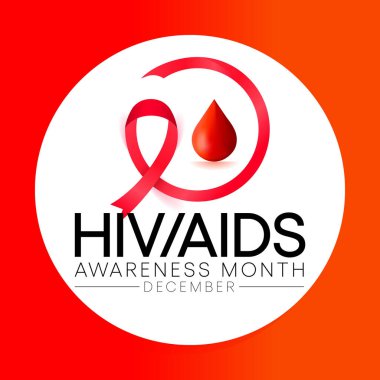 AİDS farkındalık ayı Aralık ayında her yıl gözlemlenmektedir, bu gün HIV ile uzun ve dolu bir hayat yaşayan ve sağlık ve sosyal ihtiyaçlarını gideren insan sayısına dikkat çekmektedir. Vektör sanatı