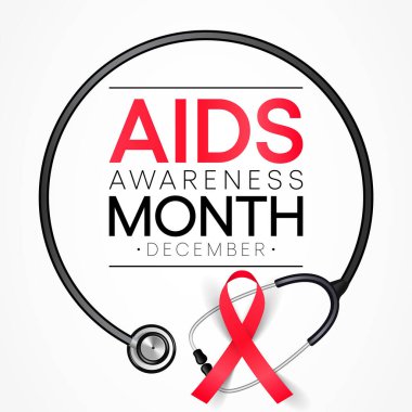 AİDS farkındalık ayı Aralık ayında her yıl gözlemlenmektedir, bu gün HIV ile uzun ve dolu bir hayat yaşayan ve sağlık ve sosyal ihtiyaçlarını gideren insan sayısına dikkat çekmektedir. Vektör sanatı