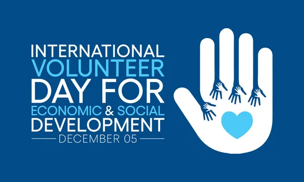Gönüllü Olarak Her Yıl Aralık Düzenlenen Uluslararası Gönüllü Günü Gönüllü — Stok Vektör