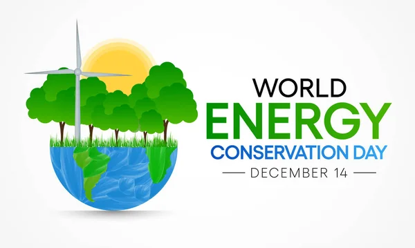 Werelddag Voor Energiebesparing Wordt Elk Jaar December Gevierd Dag Richt — Stockvector