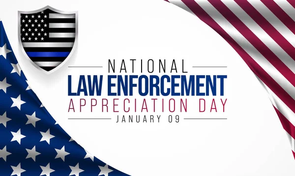 Law Enforcement Appreciation Day Lead Observed Every Year January Thank — Stock Vector