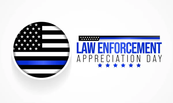 Law Enforcement Appreciation Day Lead Observed Every Year January Thank — Stock Vector