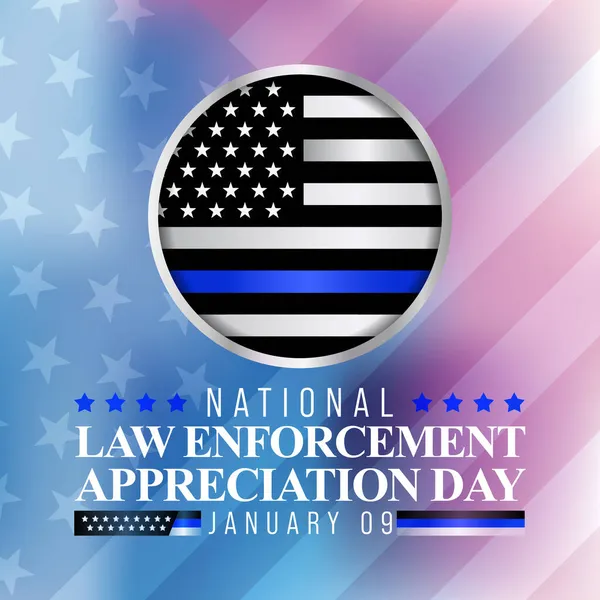 Law Enforcement Appreciation Day Lead Observed Every Year January Thank — Stock Vector