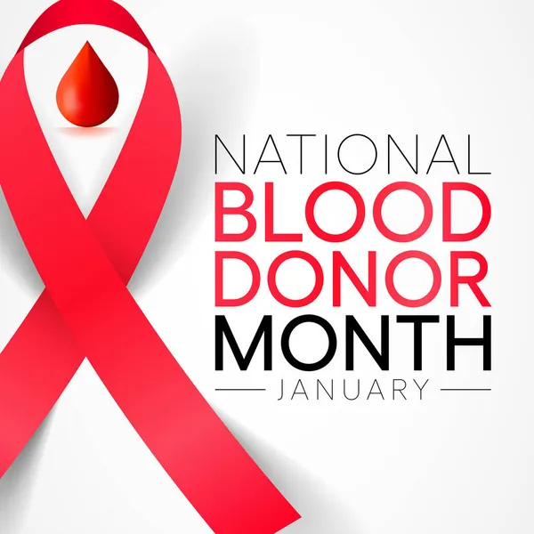 国民献血者月間 Nbdm は毎年1月に行われ 献血者と血小板ドナーの命を救う効果を祝う ベクターイラスト — ストックベクタ