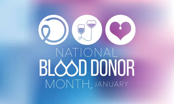 Der Nationale Blutspendemonat Nbdm Wird Jedes Jahr Januar Begangen Die — Stockvektor