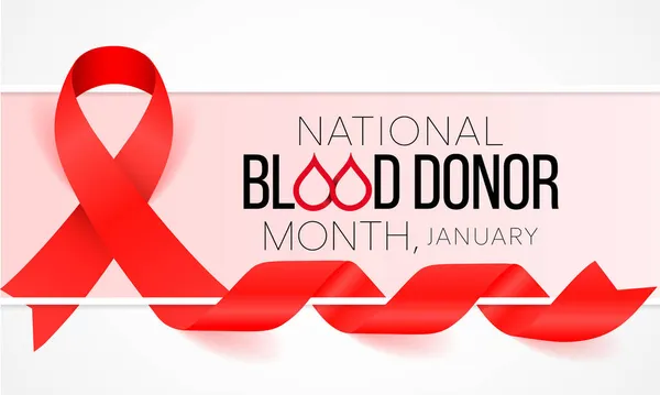 Mes Nacional Del Donante Sangre Nbdm Celebra Cada Año Enero — Vector de stock