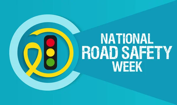Settimana Nazionale Della Sicurezza Stradale Osservato Ogni Anno Nel Mese — Vettoriale Stock