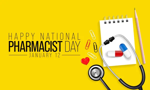 Giornata Nazionale Dei Farmacisti Viene Osservato Ogni Anno Gennaio Giornata — Vettoriale Stock