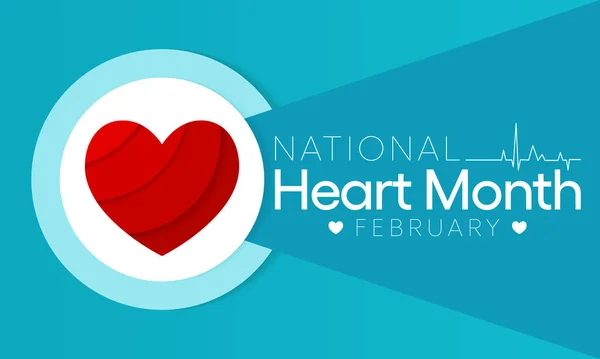 Ulusal Kalp Ayı Kalp Hastalıklarını Cvd Önlemek Için Her Yıl — Stok Vektör