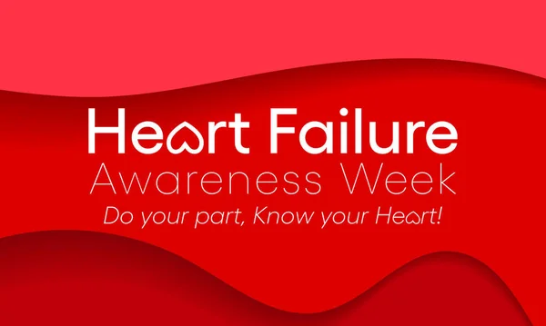 Vector Illüstrasyonu Şubat Ayında Her Yıl Kalp Yetmezliği Haftası Gözlemlenir — Stok Vektör