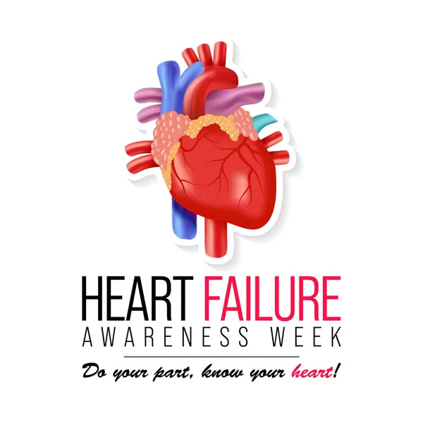 Vector Illüstrasyonu Şubat Ayında Her Yıl Kalp Yetmezliği Haftası Gözlemlenir — Stok Vektör