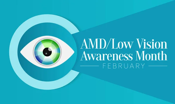 Amd Low Vision Awareness Month Observed Every Year February Διανυσματική — Διανυσματικό Αρχείο