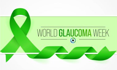 Dünya Glaukoma Haftası Mart ayında her yıl gözlenir. Optik sinirlere zarar veren bir grup göz hastalığıdır ve bu da iyi bir görüş için hayati önem taşır. Vektör illüstrasyonu