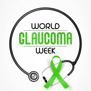 Dünya Glaukoma Haftası Mart ayında her yıl gözlenir. Optik sinirlere zarar veren bir grup göz hastalığıdır ve bu da iyi bir görüş için hayati önem taşır. Vektör illüstrasyonu