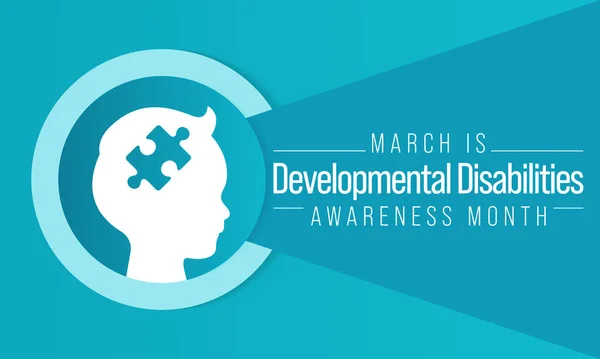 Developmental Disabilities Awareness Month Observed Every Year March Group Conditions — Wektor stockowy