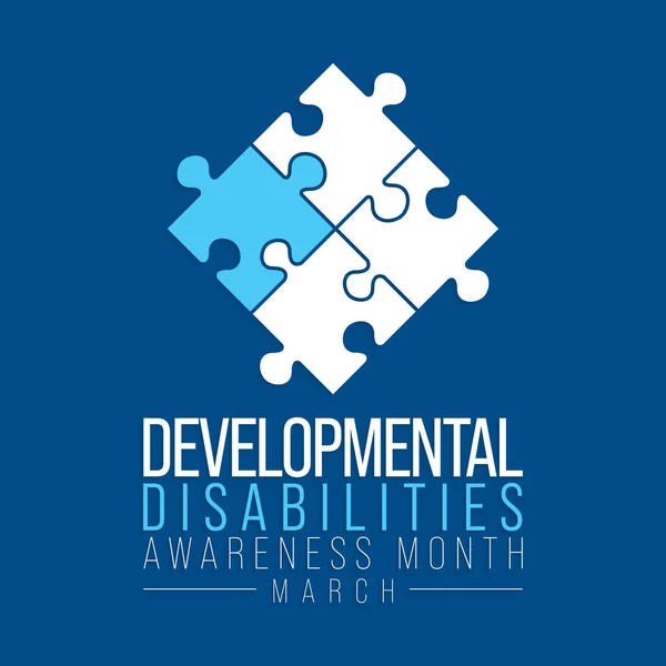 Developmental Disabilities Awareness Month Observed Every Year March Group Conditions — Wektor stockowy
