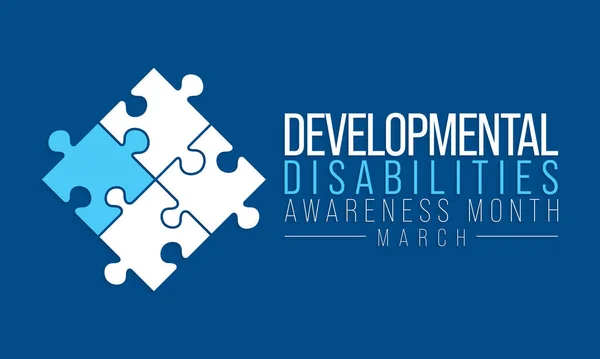 Developmental Disabilities Awareness Month Observed Every Year March Group Conditions — Wektor stockowy