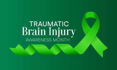 Mart ayında her yıl beyin hasarı farkındalığı ayı (TBI) gözlemlenmekte olup, bu durum beynin kafaya aldığı darbe, çarpma ya da sarsıntıdan kaynaklanabilecek normal fonksiyonlarının bozulmasına yol açmaktadır. vektör illüstrasyonu