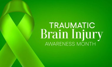 Mart ayında her yıl beyin hasarı farkındalığı ayı (TBI) gözlemlenmekte olup, bu durum beynin kafaya aldığı darbe, çarpma ya da sarsıntıdan kaynaklanabilecek normal fonksiyonlarının bozulmasına yol açmaktadır. vektör illüstrasyonu