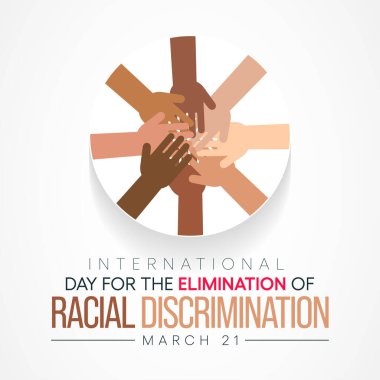 Uluslararası Irksal Ayrımcılığı Kaldırma Günü, 21 Mart 'ta, Vektör illüstrasyon Tasarımı