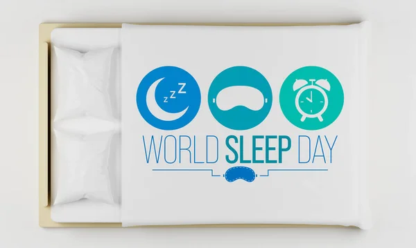 Hari Tidur Sedunia Dirayakan Setiap Tahun Pada Bulan Maret Dimaksudkan — Stok Foto