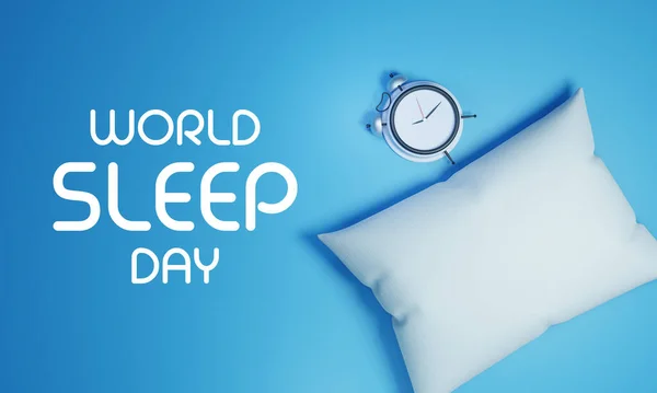 世界睡眠の日は毎年3月に観察され 睡眠のお祝いと睡眠に関連する重要な問題に関する行動への呼びかけを目的としています 3Dレンダリング — ストック写真