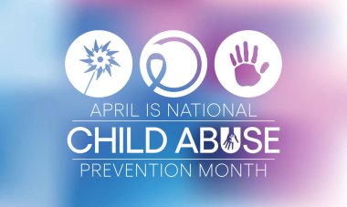 Çocuk istismarını önleme ayı, her yıl Nisan ayında bilinçlendirme ve çocuk istismarını önleme amaçlı olarak gözlemlenmektedir. Vektör illüstrasyonu