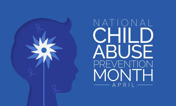Mese Prevenzione Degli Abusi Sui Minori Viene Osservato Ogni Anno — Vettoriale Stock