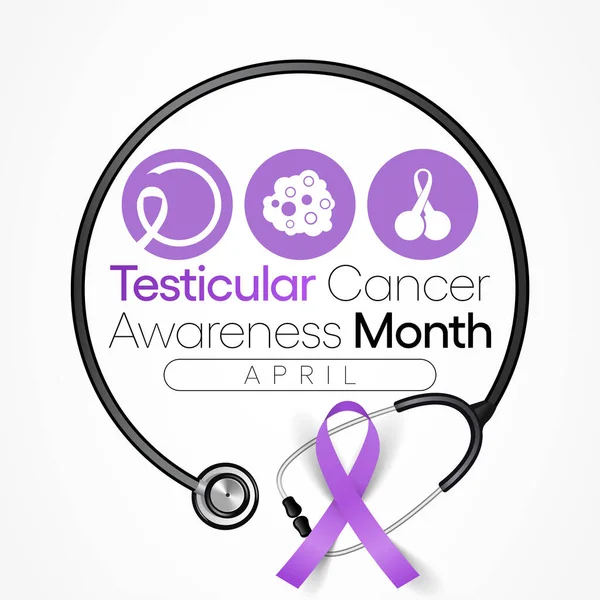 Testicular Cancer Awareness Month Observed Every Year April Disease Occurs — Vetor de Stock